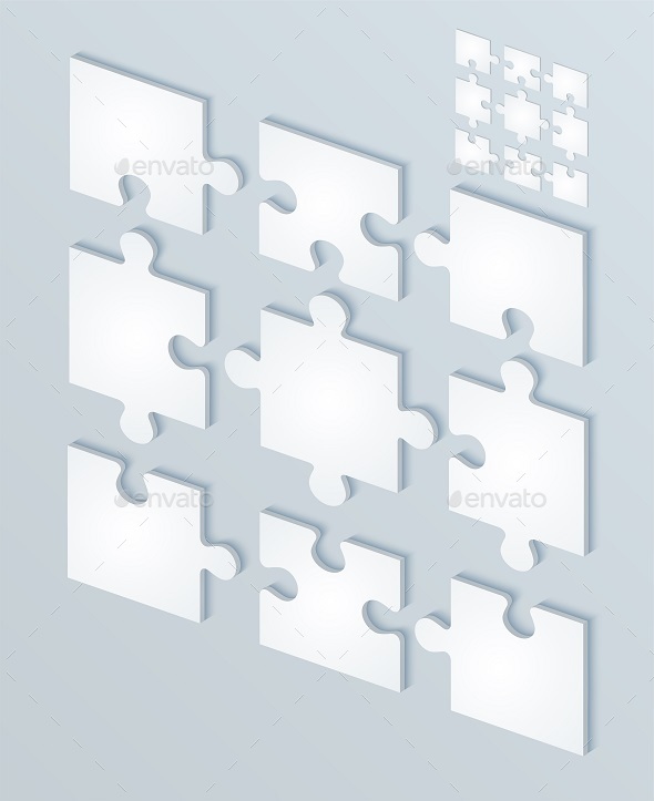 Parts Flat of Paper Puzzles. - Decorative Symbols Decorative