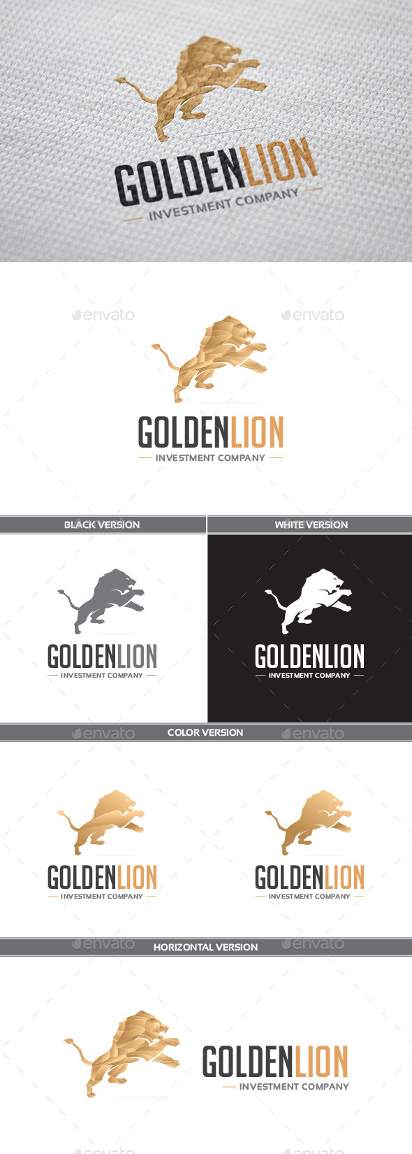 GoldenLion Logo - Animals Logo Templates