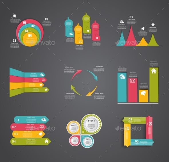 Collection of Infographic Templates for Business - Web Technology