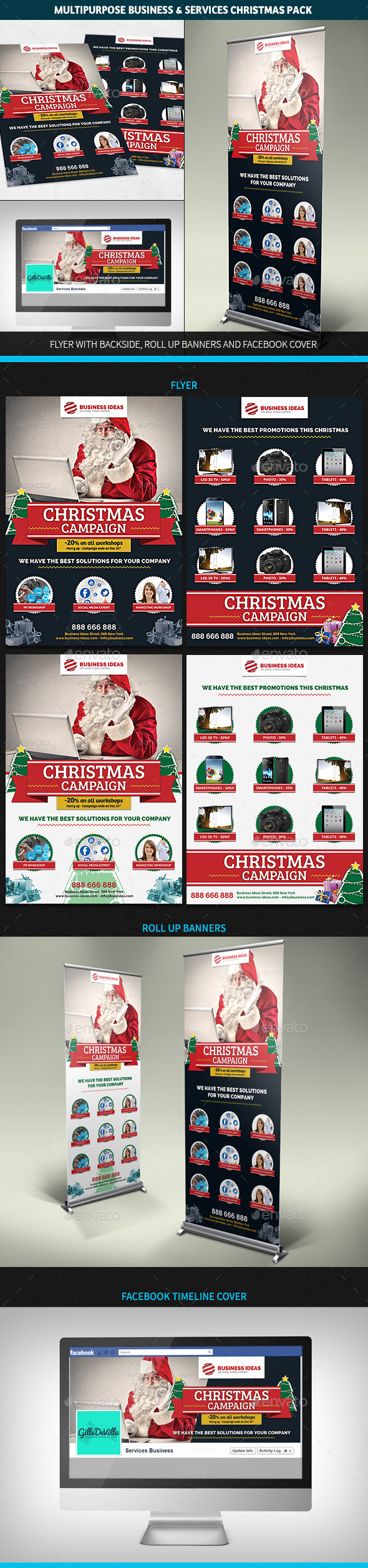 Multipurpose Corporate Business Christmas Pack - Commerce Flyers