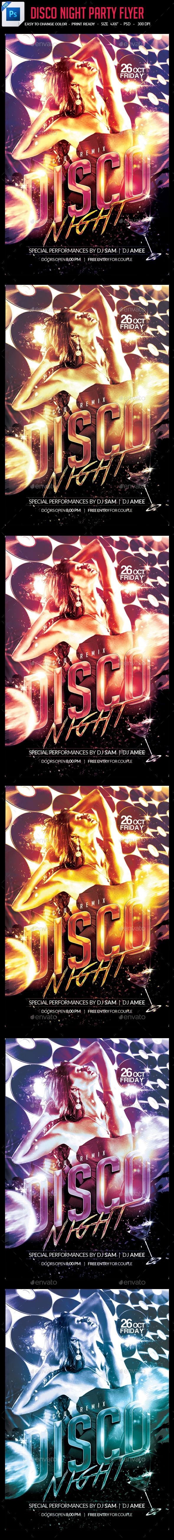 Disco Night Party Flyer - Clubs & Parties Events