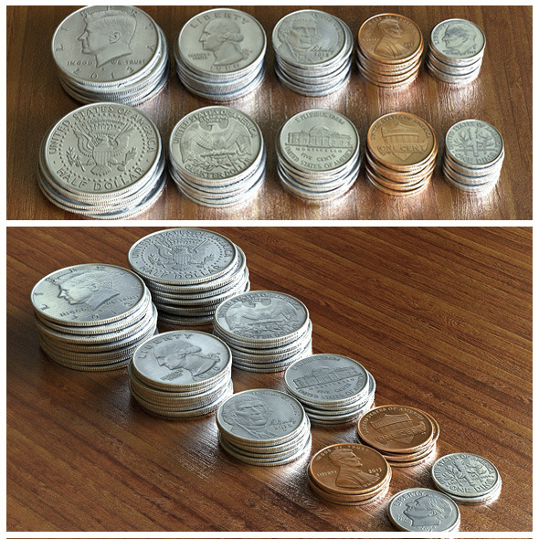 US Dollar Coins - 3Docean 9267596