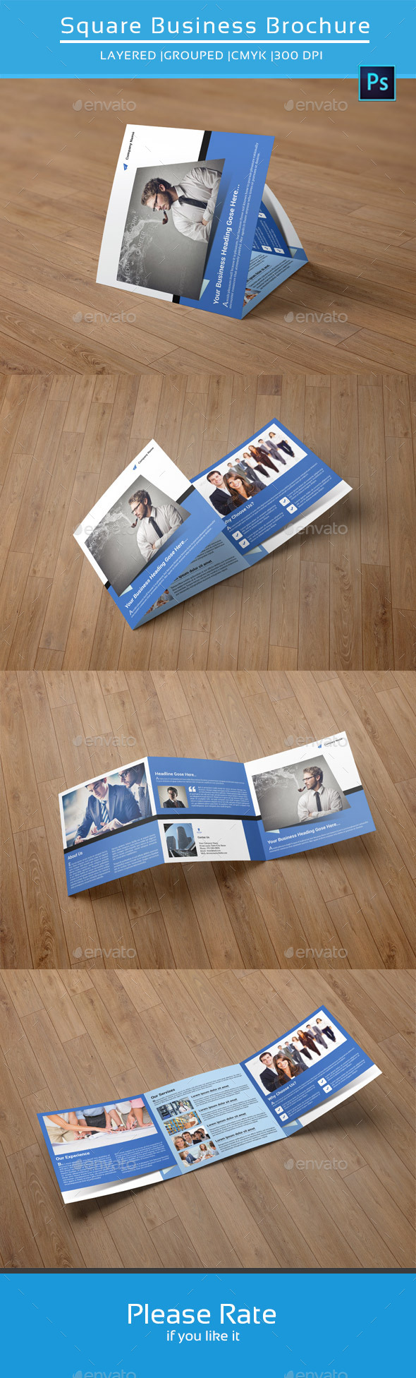 Business Square Trifold Brochure-V43 - Corporate Brochures