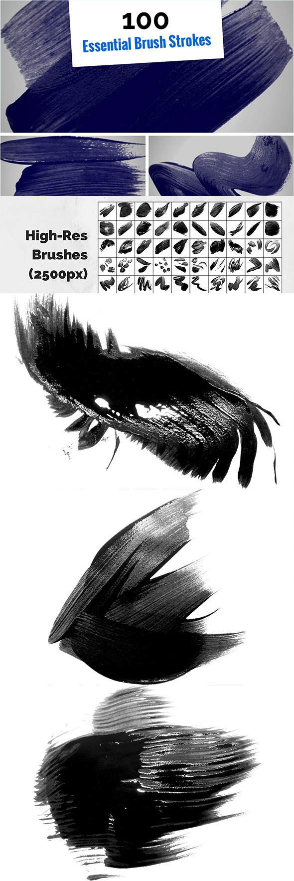 100 Essential Brush Strokes - Artistic Brushes