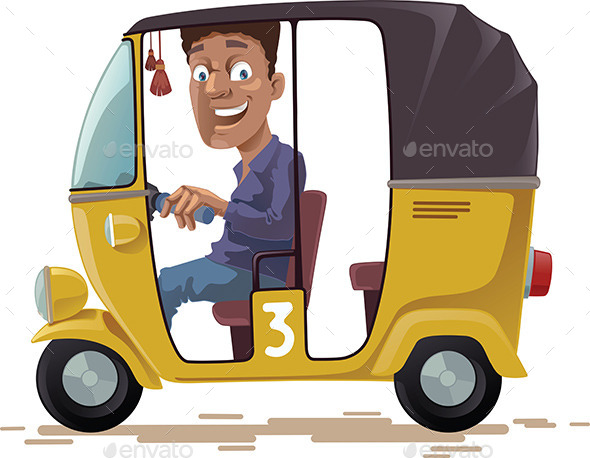 Asian Rickshaw - People Characters