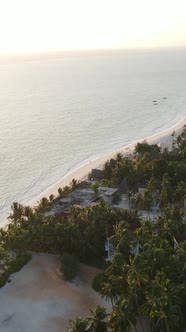 Tanzania  Vertical Video of the Ocean Near the Coast of Zanzibar Slow Motion alt