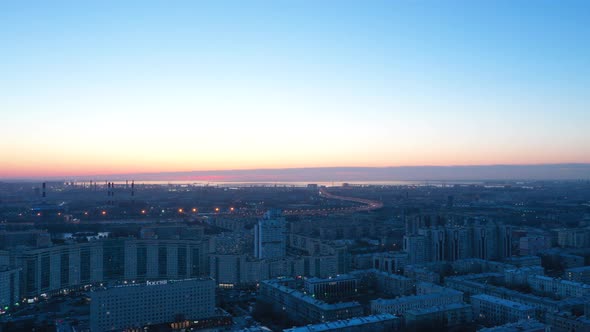 Sunset Cityscape Hyperlapse Saint-Petersburg, Russia