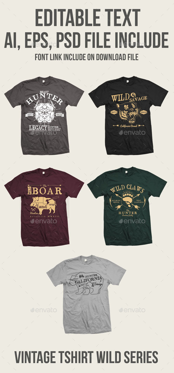 5 Vintage Wild Tshirt - T-Shirts