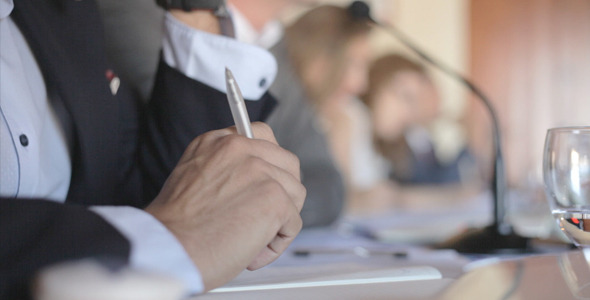 Businessmen Listen Conference alt