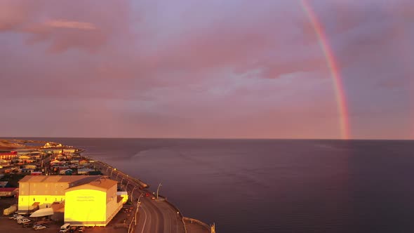 Storm Creates Rainbow Over the Northwest Arctic Borough of Kotzebue Alaska