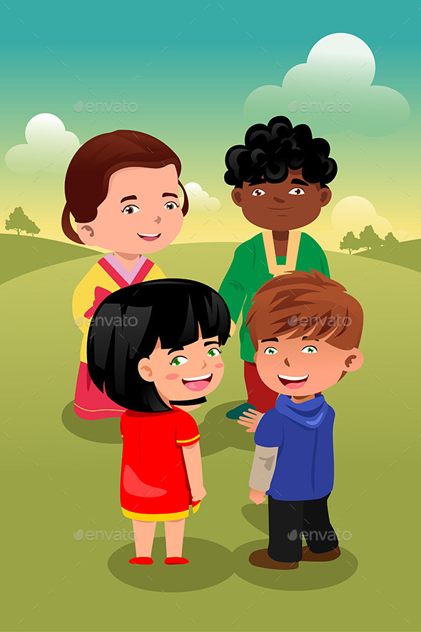 Kids Playing Together - People Characters