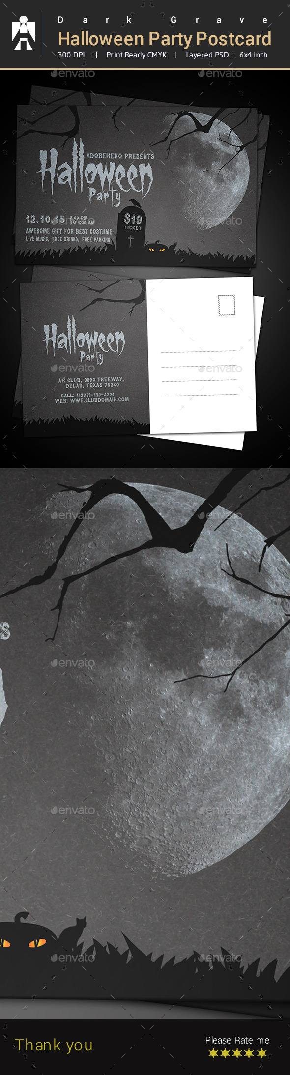 Halloween Postcard - Cards & Invites Print Templates
