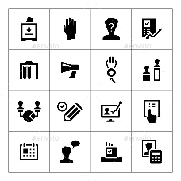 Set Icons of Elections - Abstract Icons