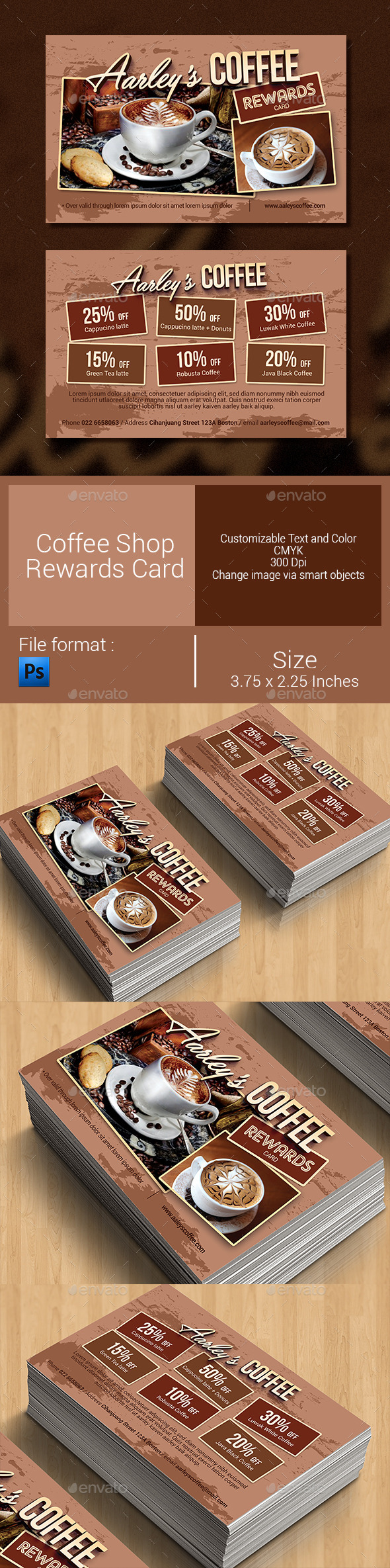 Coffee Shop Rewards Card - Loyalty Cards Cards & Invites