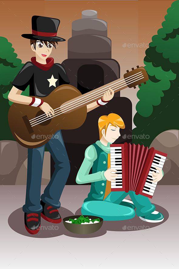 Street Musicians Performing - People Characters