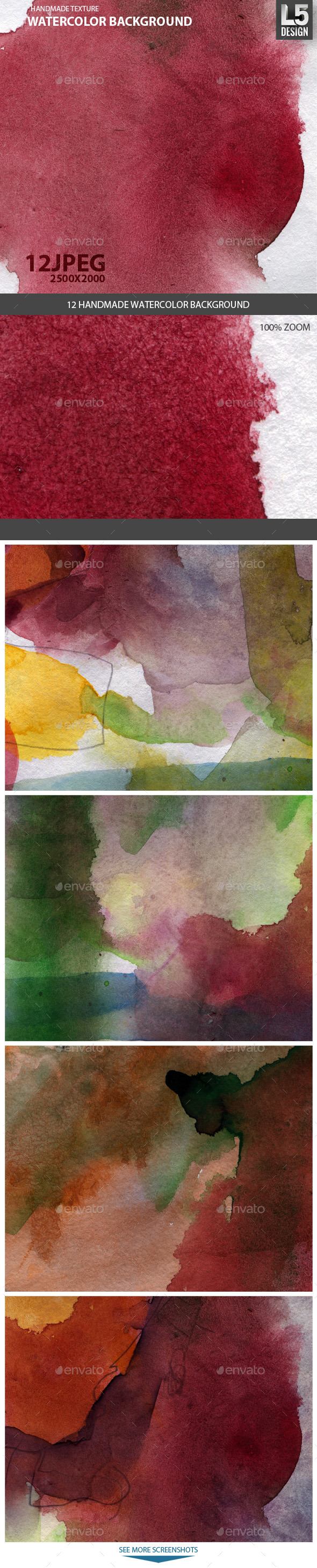 12 Watercolor Backgrounds - Abstract Backgrounds