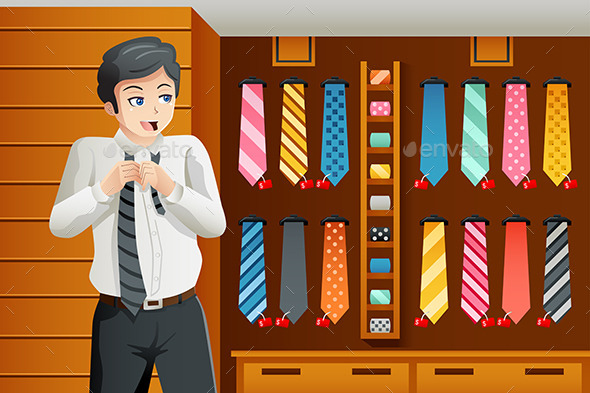 Man Shopping for a Tie - Commercial / Shopping Conceptual