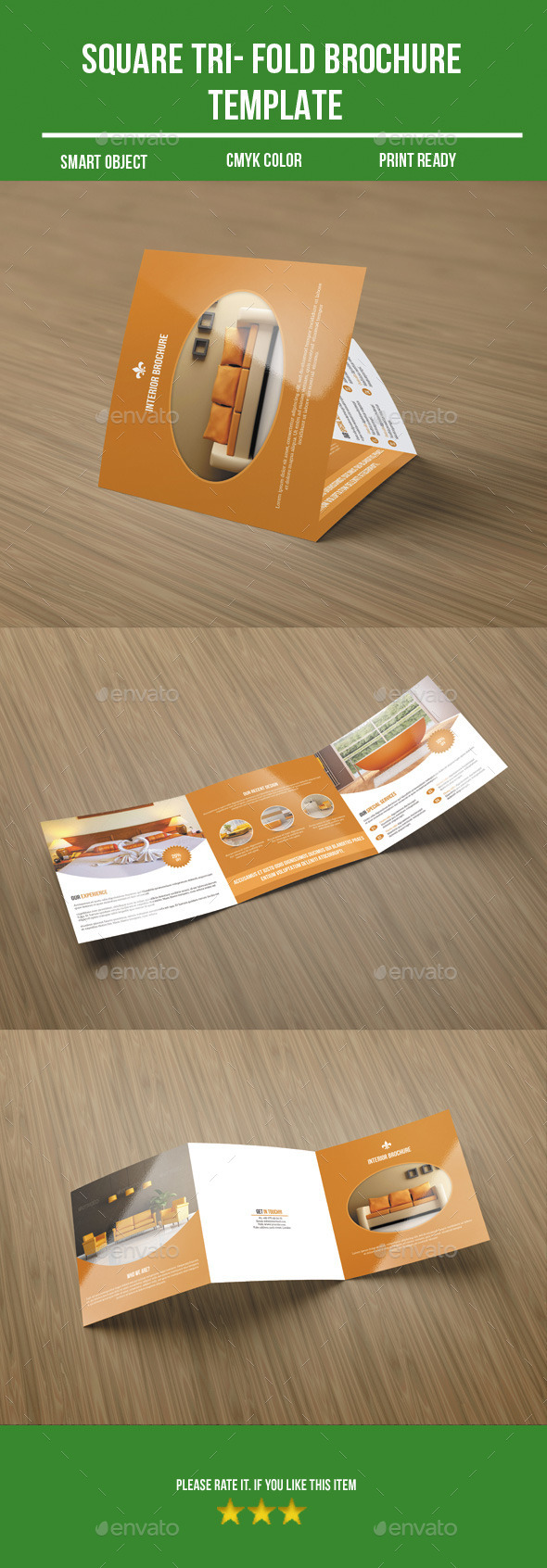 Square Tri-Fold Interior Brochure - Corporate Brochures