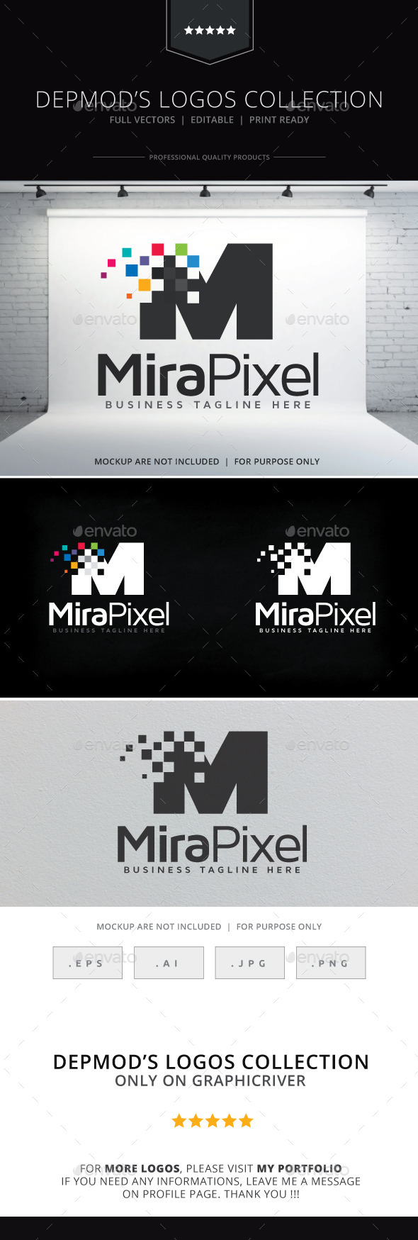 Mira Pixel Logo - Letters Logo Templates