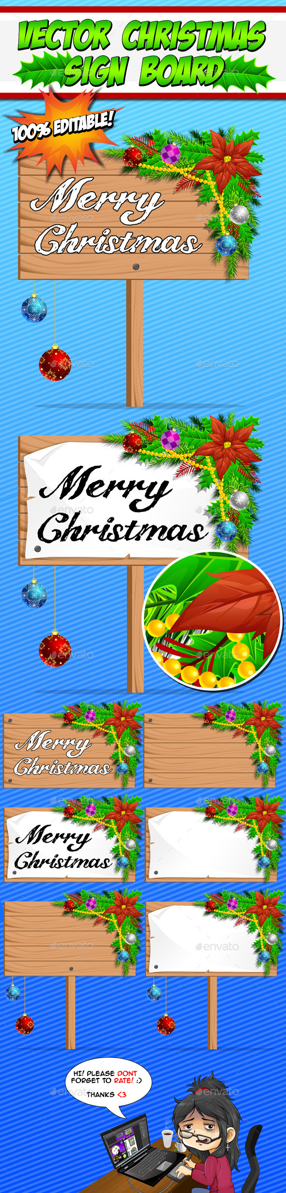 Vector Christmas Sign Boards - Miscellaneous Backgrounds