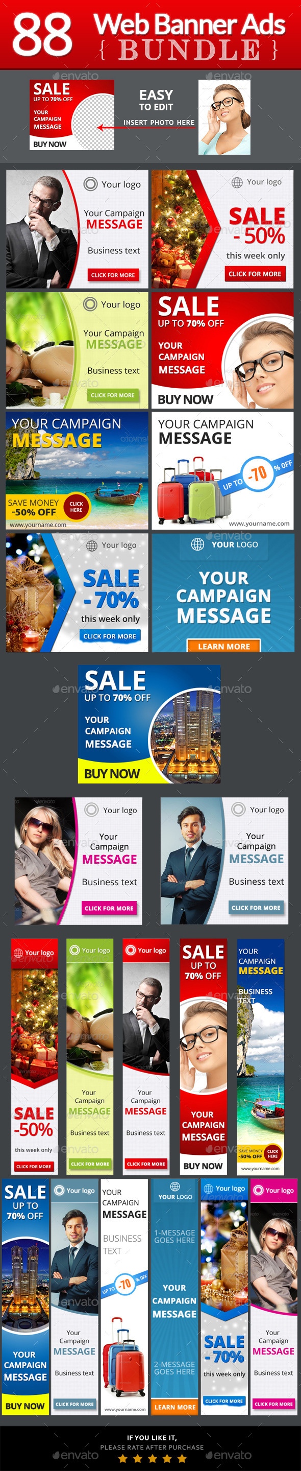 Web Banner Ads Bundle - Banners & Ads Web Elements