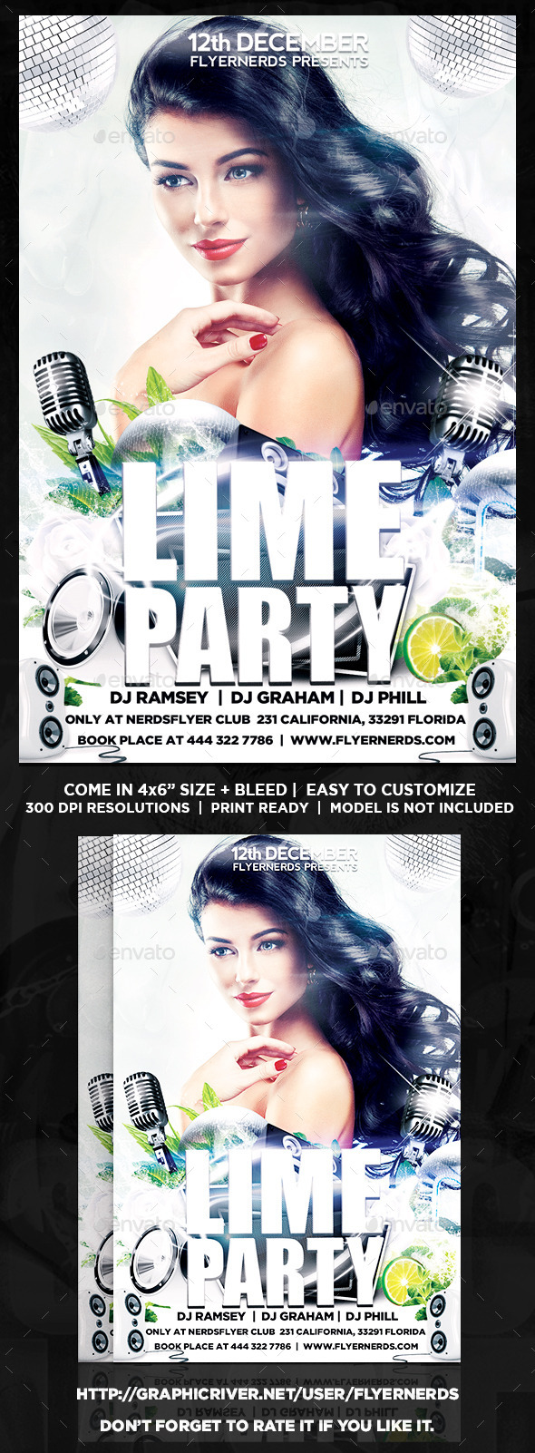 The Lime Night Party Flyer - Clubs & Parties Events