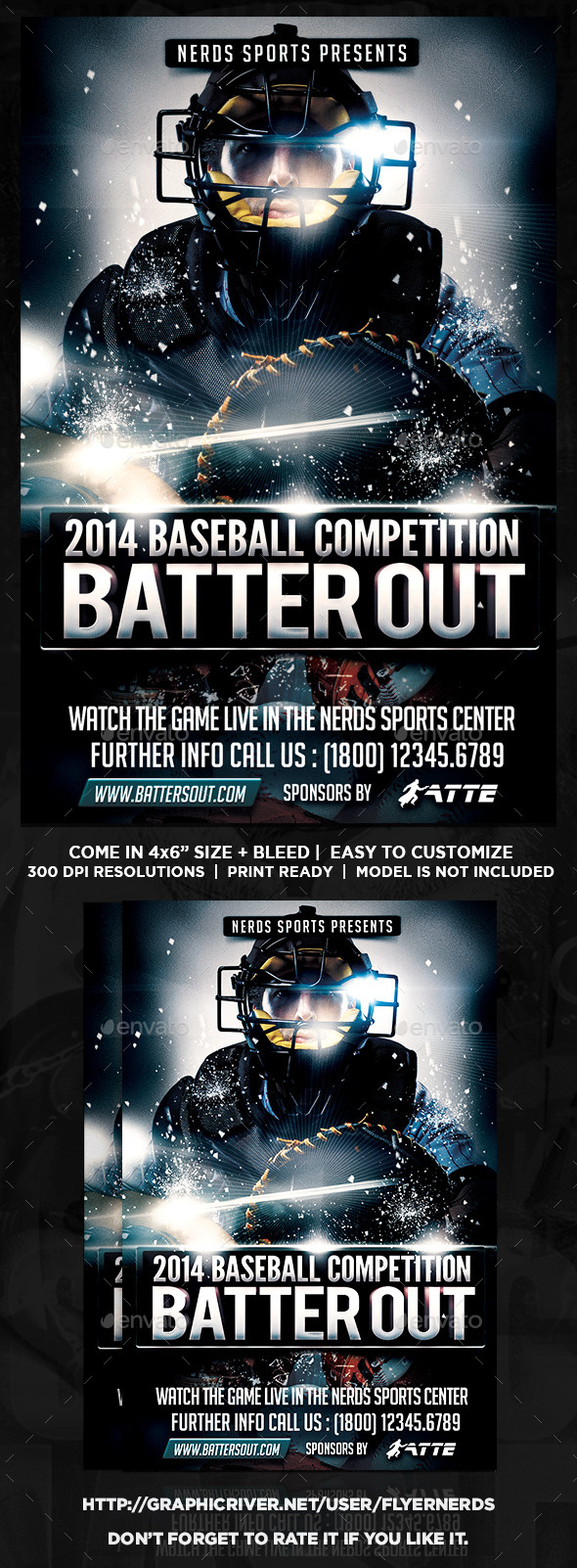 Batter Out Baseball Competition Flyer - Sports Events