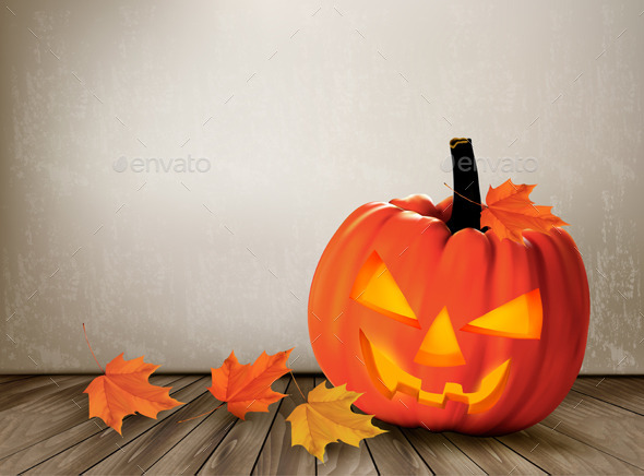 Halloween Background with a Jack O Lantern - Halloween Seasons/Holidays
