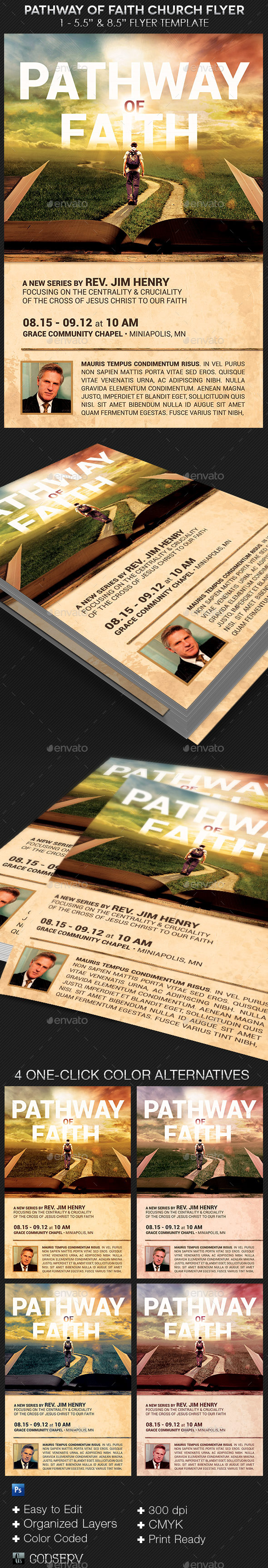 Faith Pathway Church Flyer Template - Church Flyers