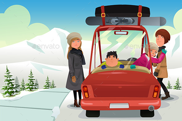 Family going to a Winter Holiday Trip - Seasons/Holidays Conceptual