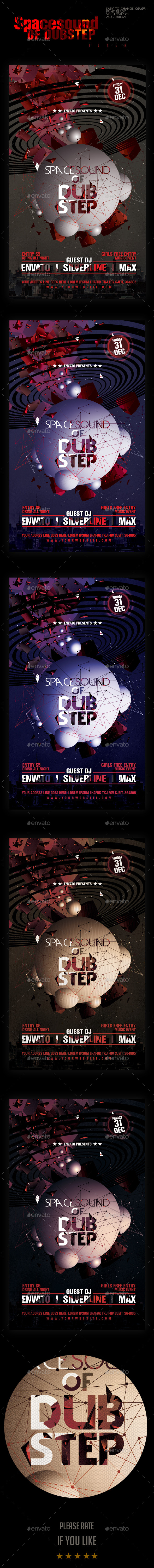 Space-Sound Dub-Step party Flyer Template - Clubs & Parties Events