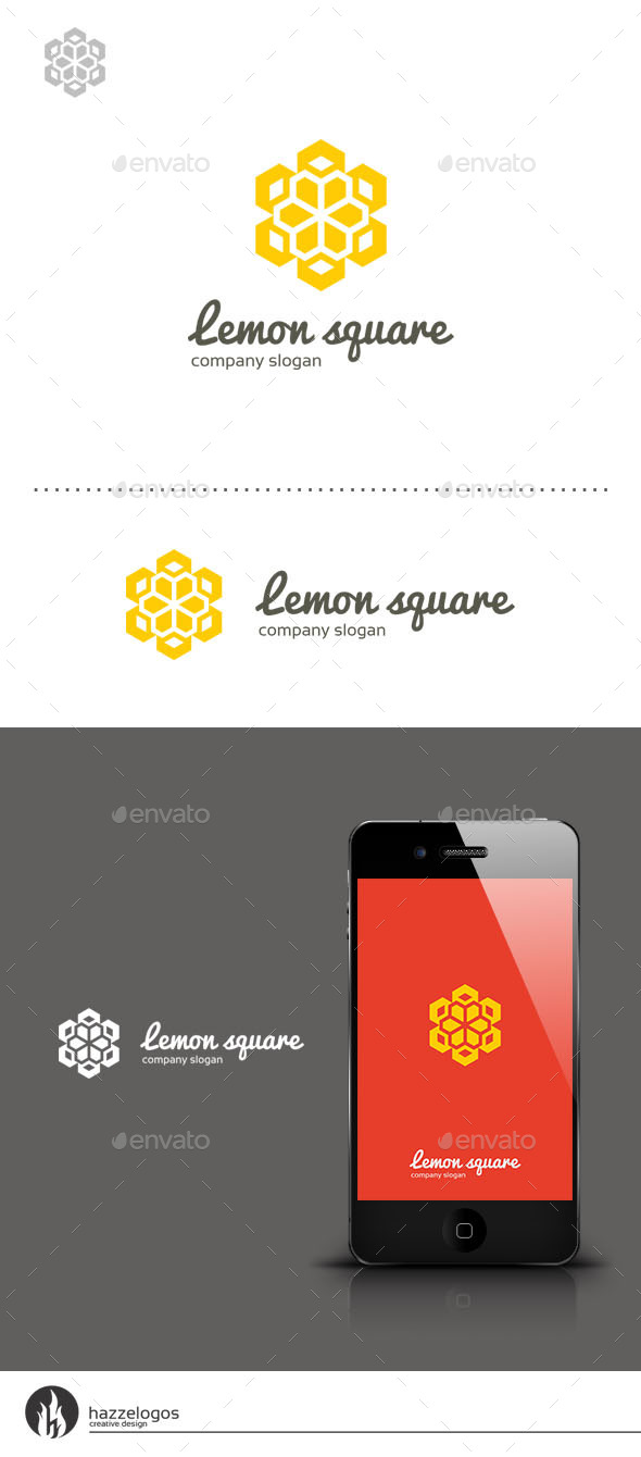 Lemon Square Logo - Vector Abstract