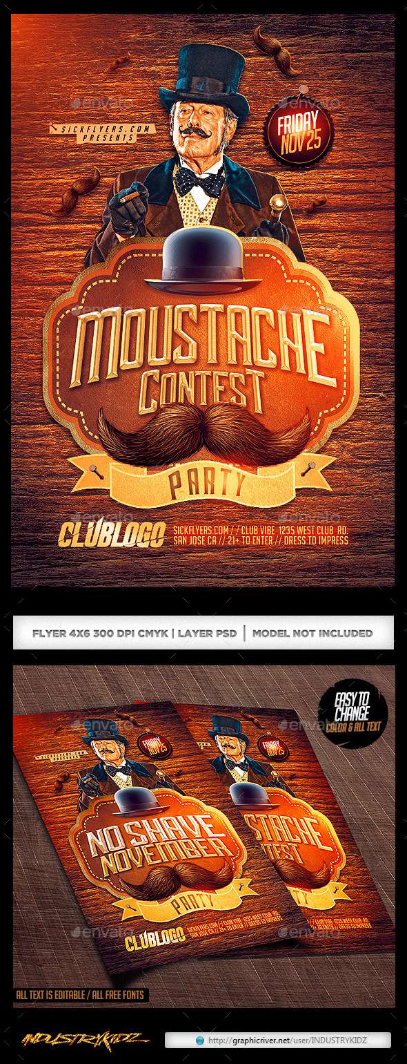 Movember Flyer - Clubs & Parties Events
