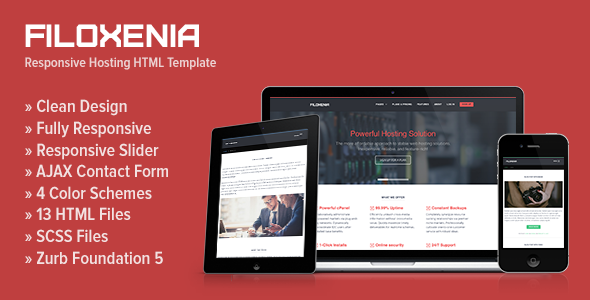 Excellent Filoxenia - Responsive Hosting HTML Template