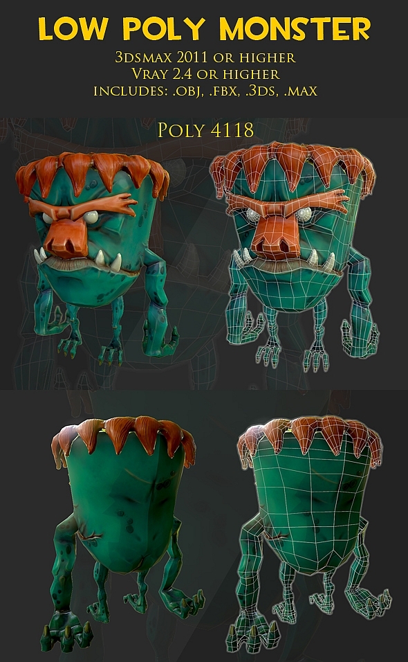 Low poly Monster - 3Docean 9281590