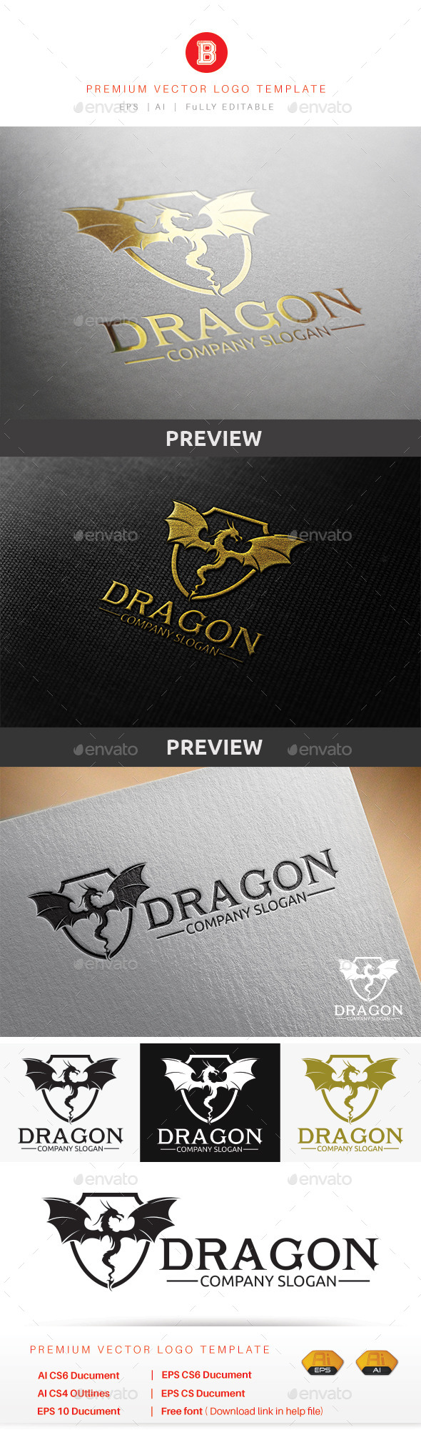 Dragon V.1 - Animals Logo Templates