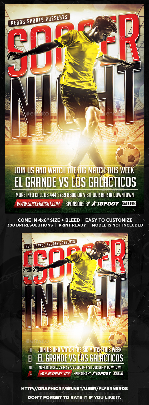 Soccer Night Flyer - Sports Events
