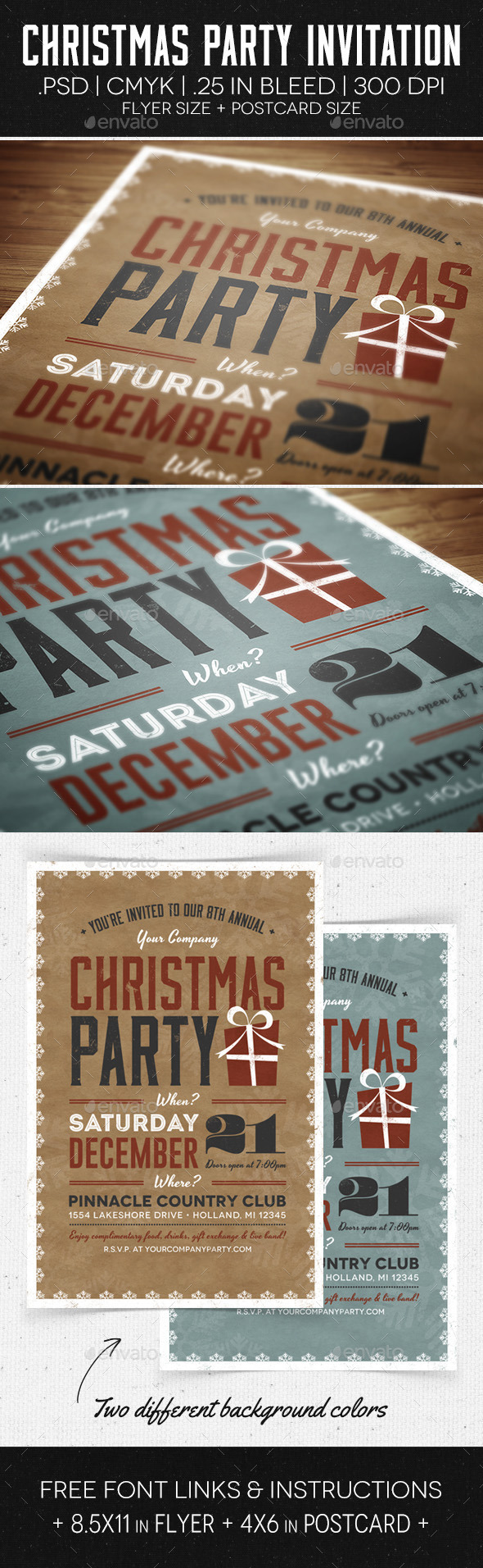 Christmas Party Flyer & Invitation - Holidays Events
