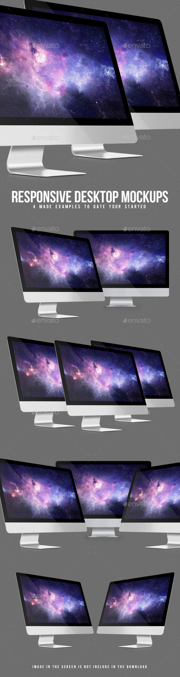 Responsive Desktop Mockups - Monitors Displays