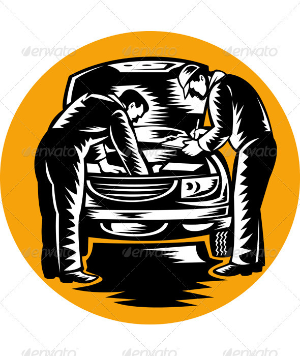 Automotive Mechanic Repairman Repairing Car - Industries Business