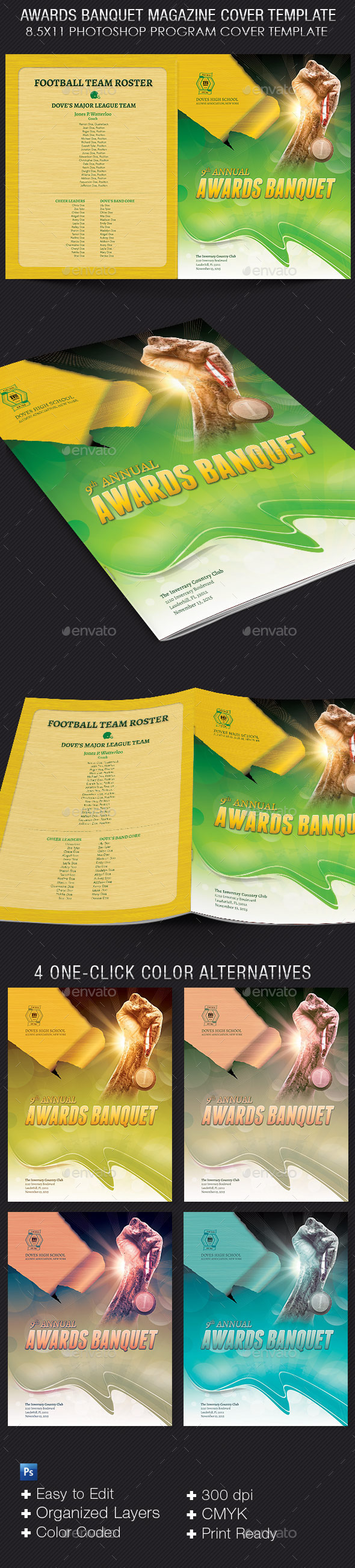 Awards Banquet Magazine Cover Template - Magazines Print Templates