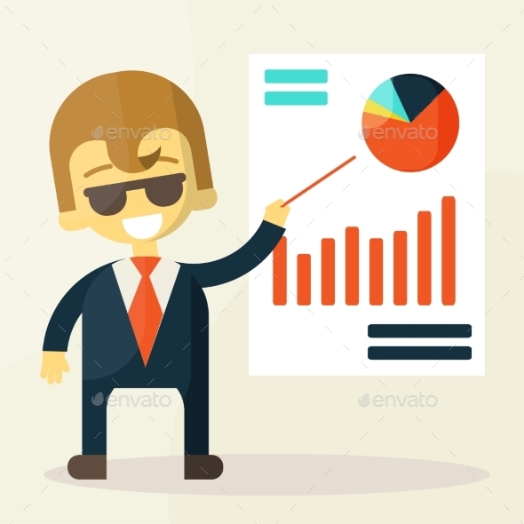 Businessman looking at the Graph - Concepts Business