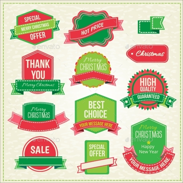 Collection of Christmas Ornaments and Decorative Emblems - Christmas Seasons/Holidays