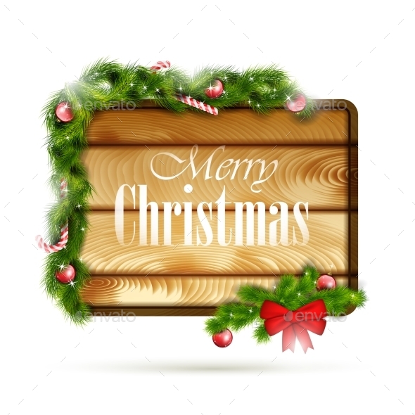 Wooden Board With Christmas Attributes. - Christmas Seasons/Holidays
