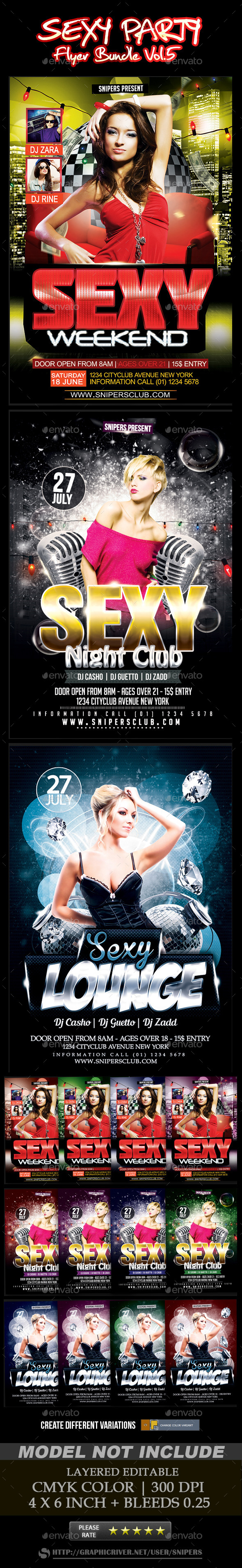 Sexy Party Flyer Bundle Vol. 5 - Events Flyers