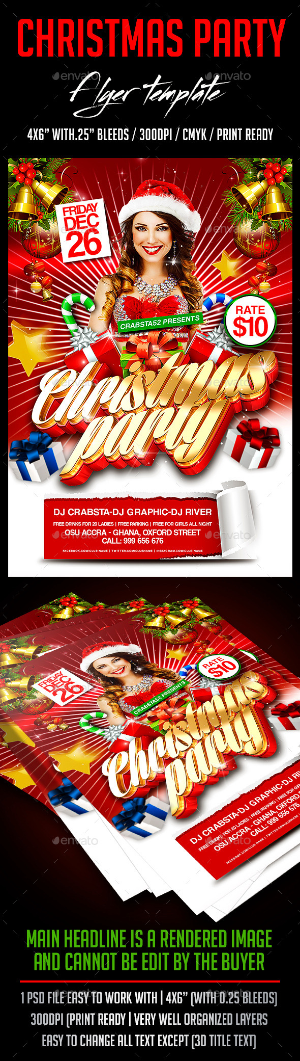 Christmas Party Flyer Template - Holidays Events