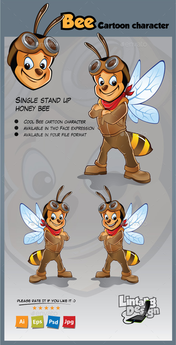 Bee Cartoon Character - Animals Characters