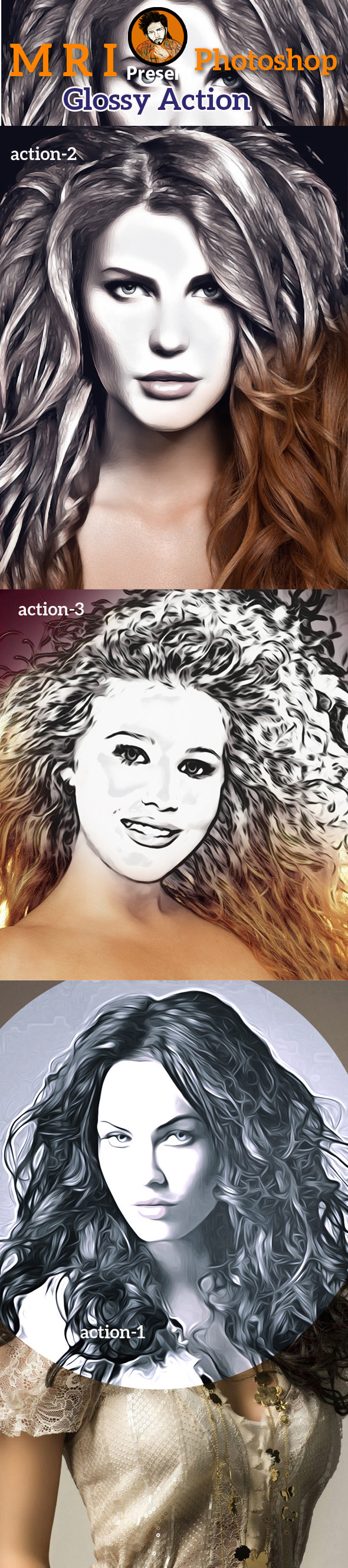 B&W Photoshop Art Action - Photo Effects Actions