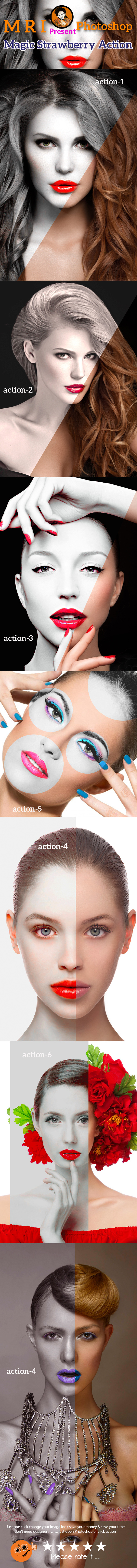 Magic Strawberry Action - Photo Effects Actions