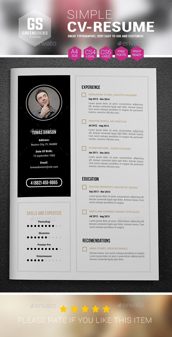 Simple Resume - Resumes Stationery